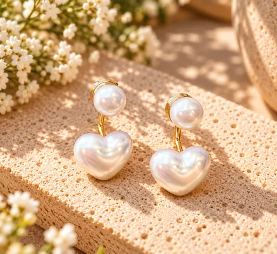 CORAZON CIRCULO PERLAS BLANCA