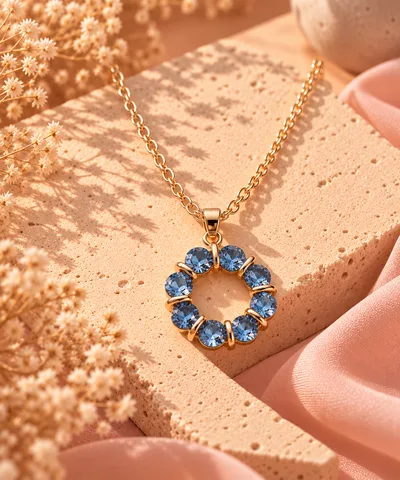 COLLAR CIRCULO CIRCONES AZULES