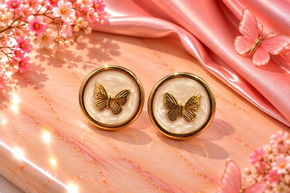 CIRCULOS BLANCOS MARIPOSAS DORADAS