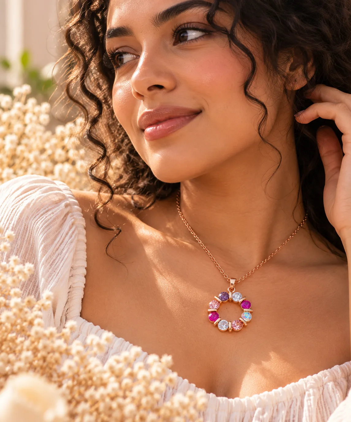 COLLAR ROSADO-DORADO-PLATEADO