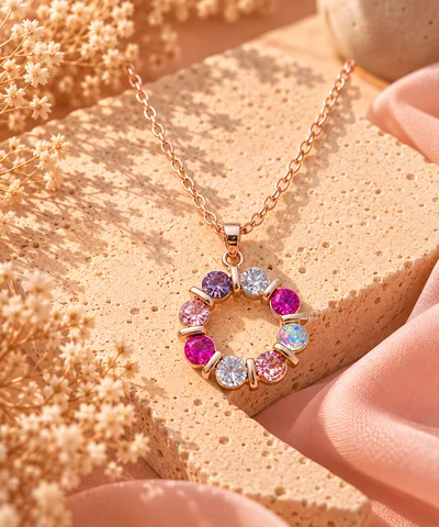 COLLAR ROSADO-DORADO-PLATEADO